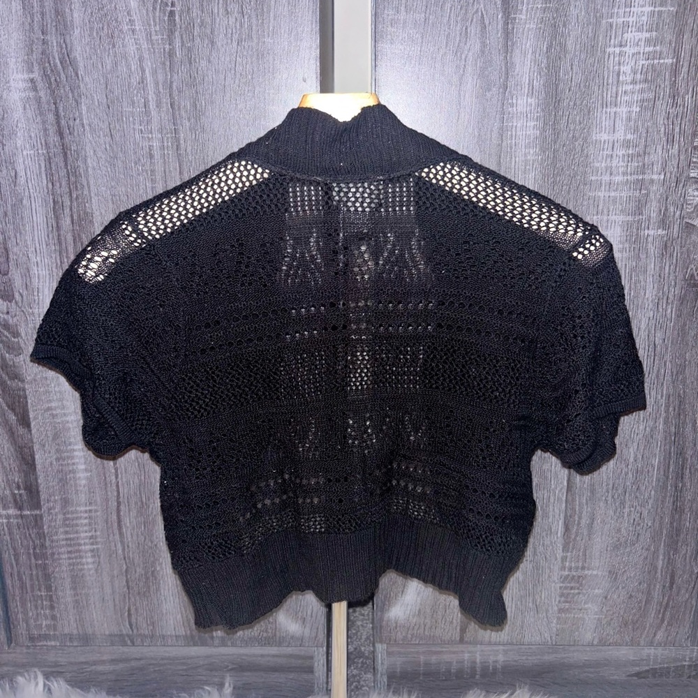 Women’s Knitted Black Short Sleeve Cardigan